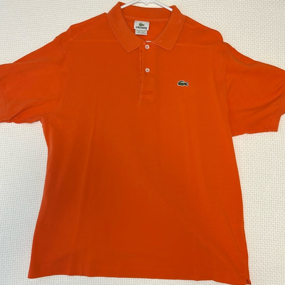 Lacoste men’s orange polo size 6 which is XL